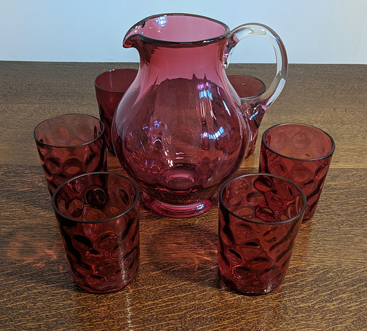 cranberry glass pitcher and tumbler set-1.jpg